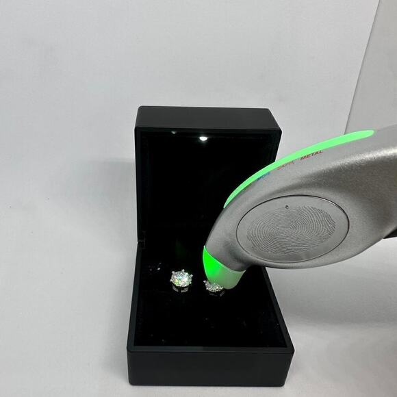 Moissanite Diamond Earrings 4 Ct Studs Six Prong Brilliant Round 925 18K - Picture 2 of 9